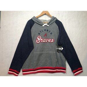 Atlanta Braves Hoodie Sweatshirt New Era MLB Baseball Logo Gray Adult 2XL XXL